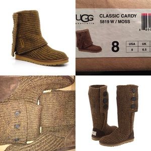 Women’s brown knit Cardy boots